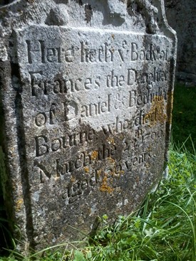 Photo:Frances Bourne headstone at Hothfield